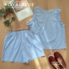Đùi sát tay kate mềm, sọc xanh