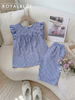 Lửng cánh tiên cotton, karo xanh
