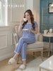 Ngố kate viền ren xinh, Karo xanh