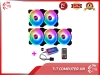 Bộ 5 Quạt Tản Nhiệt, Fan Case Coolmoon V4 - Kèm Bộ Hub Sync Main, Đổi Màu Theo Nhạc
