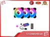 Bộ 3 Quạt Tản Nhiệt, Fan Case Coolmoon V4 Led RGB Dual Ring + Led Rainbow - Kèm Bộ Hub Và Remote