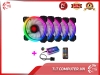 BỘ 5 Quạt Tản Nhiệt, Fan Case Coolmoon V2 Led RGB Dual Ring 16 Triệu Màu, 366 Hiệu Ứng - Kèm Hub Và Remote