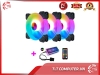 Bộ 3 Quạt Tản Nhiệt, Fan Case Coolmoon Y1 Led RGB 16 Triệu Màu, 366 Hiệu Ứng - Kèm Bộ Hub Sync Main, Đổi Màu Theo Nhạc