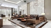 bàn ghế sofa gỗ có đệm