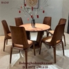 Bộ bàn ghế ăn bàn tròn gỗ óc chó