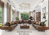 sofa gỗ óc chó đặt đệm