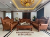 sofa tân cổ điển bọc da