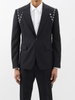 ÁO ALEXANDER MCQUEEN EYELET-DETAIL BLACK BLAZER CHUẨN 1:1 AUTHENTIC