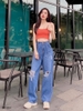 Quần jean nữ LOREN ống rộng rách B51061