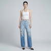 Quần jean nữ LOREN ống rộng wash B51062