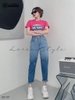 Quần jean baggy nữ LOREN wash rách B51107