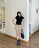Quần Striped Shorts Nâu - Ảnh 4 | Kooky House