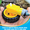 Bánh xe robot V1 66mm chuyên dùng cho motor giảm tốc V1 màu vàng