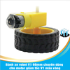 Bánh xe robot V1 66mm chuyên dùng cho motor giảm tốc V1 màu vàng