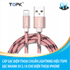 Cáp sạc điện thoại chuẩn lightning hiệu TOPK sạc nhanh 5V 2.1A cho điện thoại Iphone