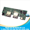 Mạch sạc dự phòng 5V 2.1A 2 cổng USB tích hợp đèn led chiếu sáng