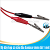 Bộ dây kẹp cá sấu đầu banana 4mm dài 1 mét đen - đỏ