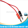 Bộ dây kẹp cá sấu đầu banana 4mm dài 1 mét đen - đỏ