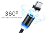 Cáp sạc nam châm phát sáng xoay 360 độ dành cho Iphone + Samsung + Usb type C
