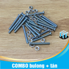 M4 x 50 - COMBO 20 con Bulong ốc vít M4 + tán (đai ốc) - 50mm