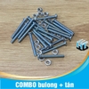 M4 x 6 - COMBO 20 con Bulong ốc vít M4 + tán (đai ốc) - 6mm