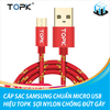 CÁP SẠC SAMSUNG CHUẨN MICRO USB HIỆU TOPK DÂY SẠC NHANH CHO ĐIỆN THOẠI ANDROID SỢI NYLON CHỐNG ĐỨT GÃY