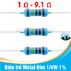 [ 1R - 9.1R ] Điện trở Metal film 1/4W 1% 5 vạch màu