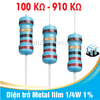 [ 100K - 910K ] Điện trở Metal film 1/4W 1% 5 vạch màu
