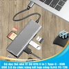 Bộ đọc thẻ nhớ TF SD OTG 6 in 1 Type-C - HUB USB 3.0 đa chức năng kết hợp cổng RJ45 YC-720