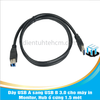 Dây USB A sang USB B 3.0 cho máy in, Monitor, Hub ổ cứng 1.5 mét