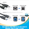 Dây USB A sang USB B 3.0 cho máy in, Monitor, Hub ổ cứng 1.5 mét