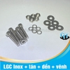 M4 x 20 - COMBO 5 con Ốc lục giác chìm Inox (Bulong lục giác) kèm tán, long đền, long vênh M4 - 20mm