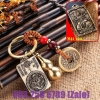 [TUỔI THÌN] Móc Khóa Đồng Thau 12 Con Giáp 3 Món, Dây 5 Xu + Quả Bầu Rỗng + Thẻ 2 Mặt Phật Bản Mệnh mỗi con giáp