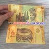 Tiền lưu niệm 50 Ringgit Malaysia mạ vàng plastic