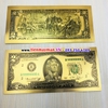 Bộ 7 tờ đô Plastic mạ vàng kỷ niệm may mắn (1-100usd), quà lưu niệm phong thủy