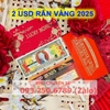 Tiền 2 USD hình con rắn mạ vàng 2025
