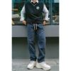Quần Bò Ống Rộng Nam Nữ Cạp Chun, Cạp Kéo Khóa 1 Túi Gối Form Đứng Ulzzang Thể Thao Basic Streetwear®