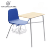 ​​​​​​​Vinahardware Plastic Chair-Integrated Desk - Durable Metal Frame with Convenient Backpack Storage