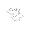 Antique One-Way Leaf Hinge | Steel | Size 64x24x14x34mm | Model 1230.3.11048