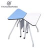 VinaHardware Trapezoidal Folding Mobile Student Desk - Foldable School Furniture