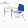 ​​​​​​​Vinahardware Plastic Chair-Integrated Desk - Durable Metal Frame with Convenient Backpack Storage
