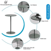 ​​​​​​​Vinhardware Round Bar Table, 1050cm Tall with Powder-coated Steel Top
