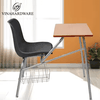 ​​​​​​​Vinahardware Plastic Chair-Integrated Desk - Durable Metal Frame with Convenient Backpack Storage