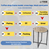 BLACK CAFE FOLDING TABLE FRAME - VNH0020