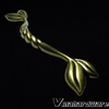 Vintage Leaf-Style Cabinet Handle – Twisted Stem Design | Antique Brass Finish | 128mm | Model 1340.4.00418