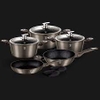 BỘ NỒI CHẢO MÀU CARBON XÁM, 10 MÓN 531.08.003