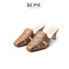 Dép cao gót 7cm Loafer Leather Kosu KS-23010