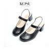 Giầy da mũi tròn 5cm Slingback Kosu 2028