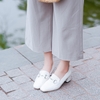 Giày da mũi tròn 5cm Slingback Kosu 2028