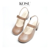 Giầy da mũi tròn 5cm Slingback Kosu 2028
